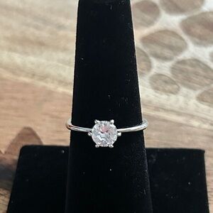 New Silver Solitaire engagement Ring size 8